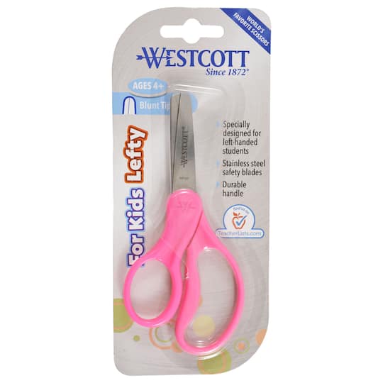 Westcott&#xAE; 5&#x22; Assorted Blunt Kumfy Grip Left-Handed Kids School Scissors, 12 Pack